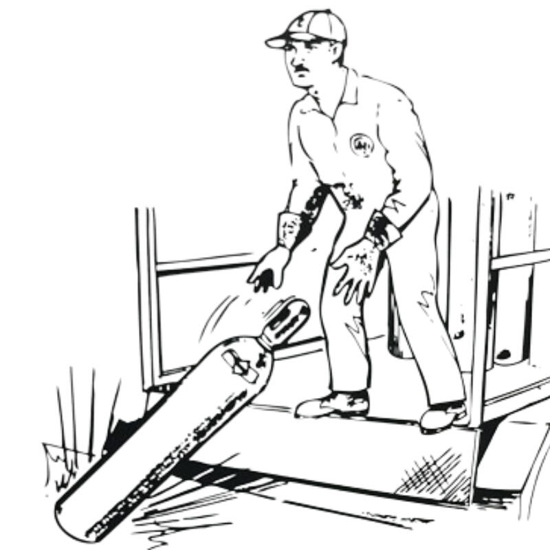 Make sure to follow the correct method when handling gas cylinders